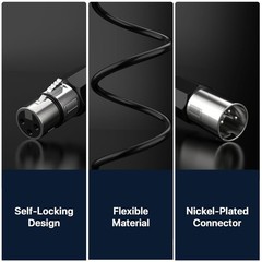 XLR Microphone Cable 2 Feet – Male to Female 3 Pins Balanced Cables, 6 Pack