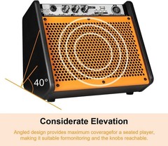 Drum Amplifier 20W, Wireless Electric Drum Speaker Keyboard Amp, Mini DM20 Po…