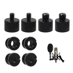 8 Pcs Mic Stand Adapter Set, TZ-21A 5/8″ to 3/8″ & 1/4″ Thread Screw Converte…