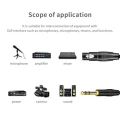 6.35mm (1/4 in) TRS Male to XLR 3 Pins Female Balance Audio Cable Black B19