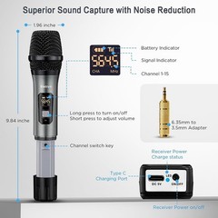 Unidirectional Handheld Wireless Microphone for Church and Presentations