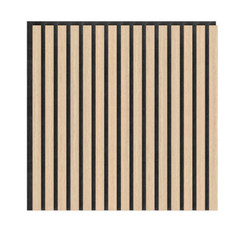 (4-PACK) ARTIKA Sonolok Sound-Absorbing Slatted Wall Panel Kit – Oak & Black