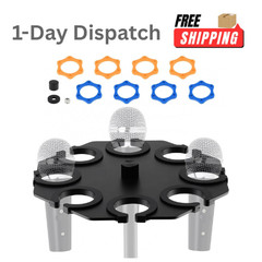 Lifexciting 8-Slot Multi Microphone Holder Tray for Mic Stand Black