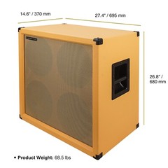 Sound Town 4 x 12″ 260W Guitar Speaker Cabinet, Birch Plywood, Orange (GUC412OR)
