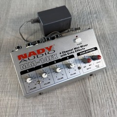 Nady MM-14FX Mini Audio Mixer Built-In Effects w/ 9V Adapter Powers On Tested
