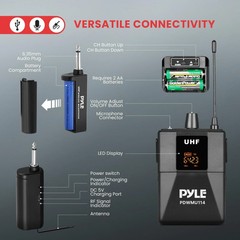 Pyle UHF Wireless Microphone System Kit – Portable Professional Cordless