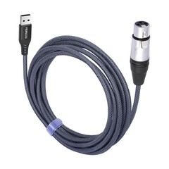 XLR Female to USB Microphone Cable Converter – 10FT Recording Link for PC
