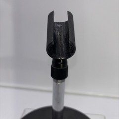 Vintage Desktop Tabletop Cast Iron Microphone Stand 6″ Wide Base w/Mic Clip