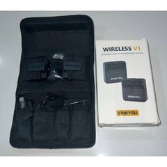 Wireless V1 Lavalier Microphone System Black Zingyou for Camera & Phone-NEW