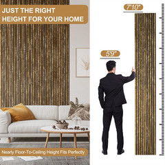 Vintage Metal-Look Wood Slat Acoustic Wall Panels for Home & Studio Decor