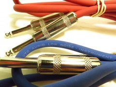 2 Pack Neutrik Live Wire Advantage Instrument Cable 3 ft, Red/Blue Pair