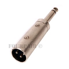 3-Pin XLR Male to 1/4″ 6.35mm Mono Male Plug Audio Cable Microphone Mic Adapter