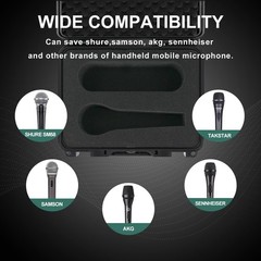 Microphone Storage Case 8×7.7×2.9in Waterproof Pre-Cut Foam for Shure SM58