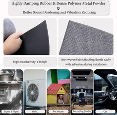 Mass Loaded Vinyl Sound Proof Barrier, 1 Lb/Sqft, 1 X 8 Feet MLV Insulation Shee