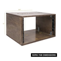 Sound Town DIY 6U Studio Rack w/ Baltic Birch Plywood Weathered Brown (SDRK-Y6B)