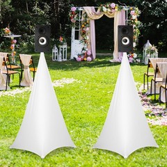 Double Sided Tripod Skirt Speaker Stand Scrim Black Stretch Fabric DJ LightStand