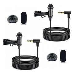 2Pcs Omnidirectional Lavalier Microphone for Streaming, Vlogging, Interviews, 1.