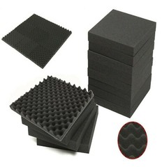 8 Egg Crate Black Premium Acoustic Foam Tile Padding Sound Proof 12″x12″x1.5″