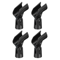 Mic Holder 2mm-33mm Plastic Interface with 3/8 Metal Adapter Black 4 Pcs
