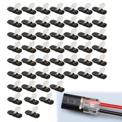 Vvluvva 50 Pcs Double Wire Plug in Connector, 2 Pin Low Voltage LED Black