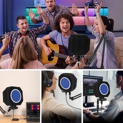 Professional Microphone Isolation Shield with Pop Filter,Reflection Filter fo…