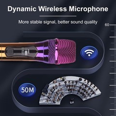 Handheld Wireless Microphone, Rechargeable Wireless UHF Microphone,200Ft, Han…