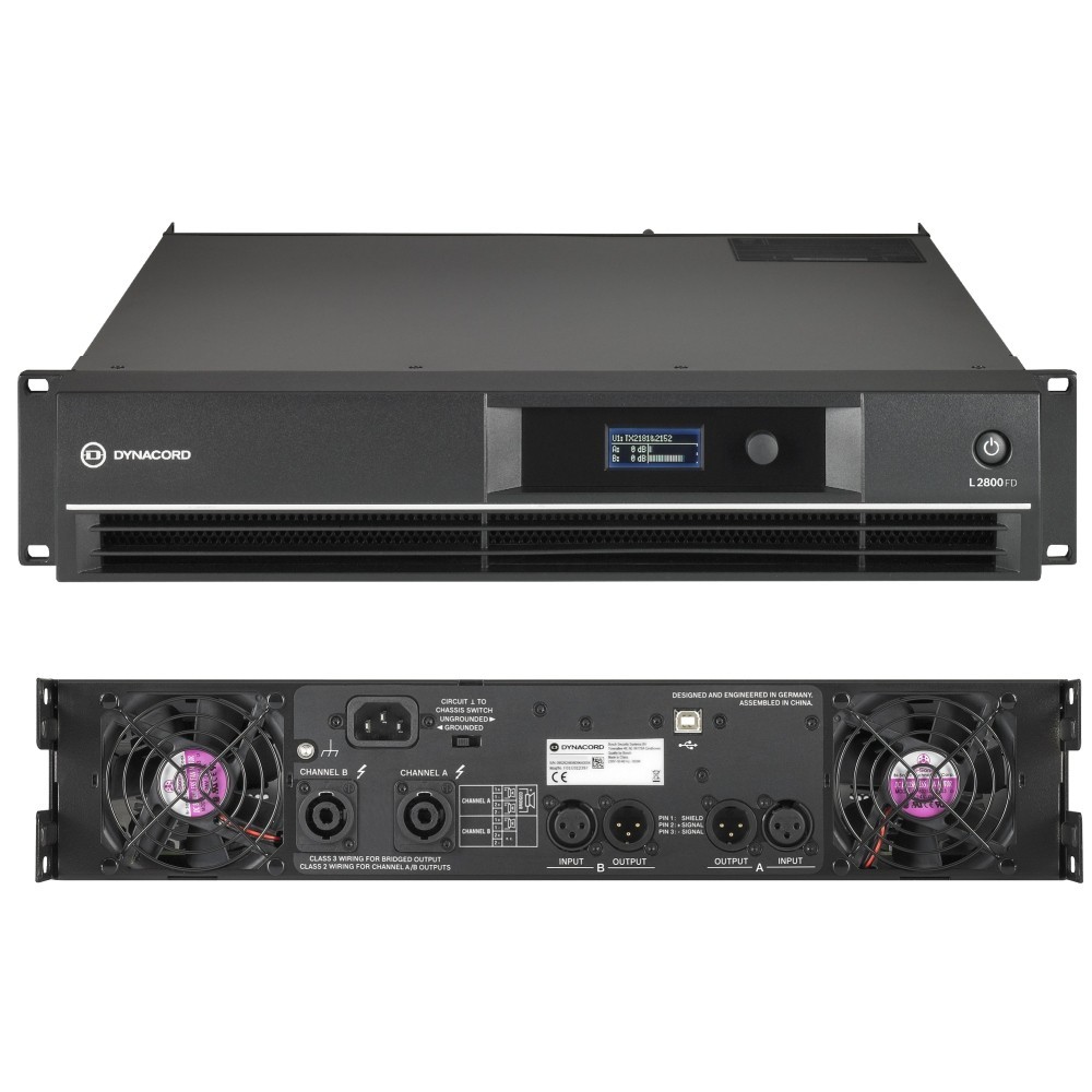 DYNACORD L2800FD Rackmount 2x1800w DSP Live Performance Power Amplifier