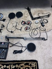 Harbinger Lvl Podcast Lot Microphones Tonor Stands Cords Filters