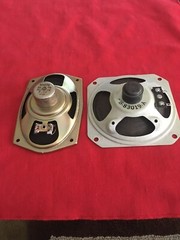 2 Odd Unbranded NOS Vintage Loud Speakers Round Oval Estate Find