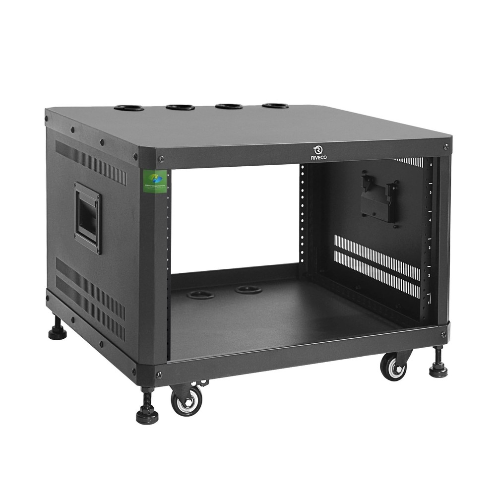 POMU 6U Stereo & Studio Rack with Caster Wheels, Rolling Network Cabinet, Open F