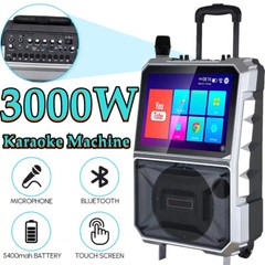 Professional Karaoke Machine Bluetooth Speaker Lyrics Display Screen WirelessMic