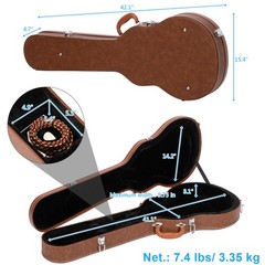 Hard-Shell Electric Guitar Case for GLP Style Electric Guitar Brown, in stock