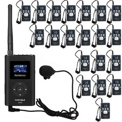 Wireless Assisted Listening Audio Tour Guide System Mic Transmitter 20 Receivers