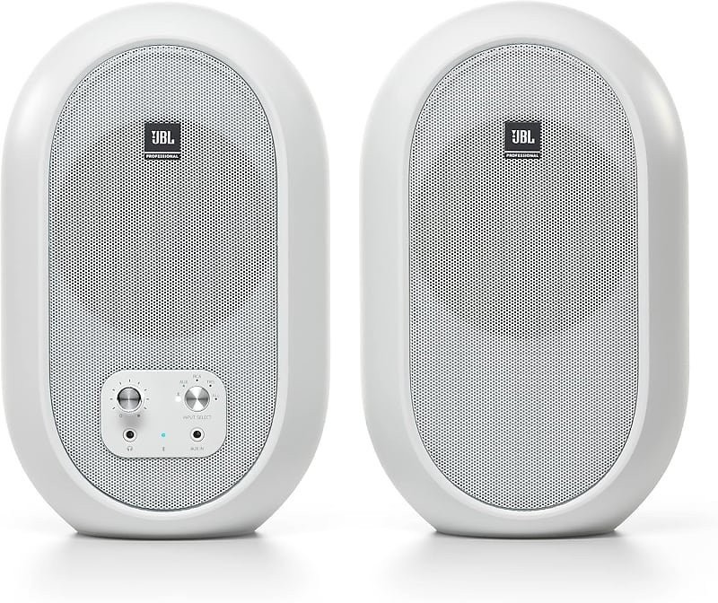 JBL 104-BT Compact Desktop Studio Monitors+Bluetooth White Pair Speaker