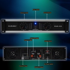 Professional Power Amplifier 2 Channel 4500W – Home Audio Component Amplifier…