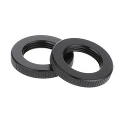 4 Pcs Knurled Lock Microphone Stand Nut 5/8″-27 Double 2.5cm x 0.4cm, Black