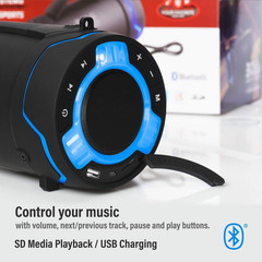 Portable Weatherproof Bluetooth Speaker 3 Inch Full Range Tweeters 8 Hours Play