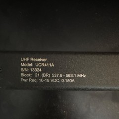 Lectrosonics UCR411A Digital Hybrid UHF Wireless Receiver Block 21 Black