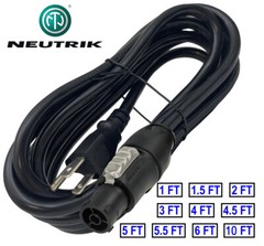 NEUTRIK TRUE1 POWER CORD 14 AWG UL 3Prong 5-15P to NEUTRIK PowerCON NAC3FX-W-TOP
