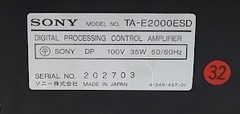 SONY TA-E2000ESD Digital Processing Control Preamplifier 100V Japan