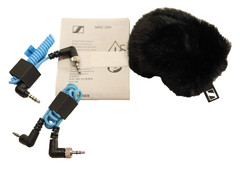 Sennheiser MKE 200 Mic with Windscreen Cables Manual Works Cosmetic Damage Loose
