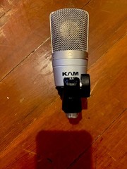 KAM VS1 Wired XLR Condenser Microphone w/ Mount, Silver/Black