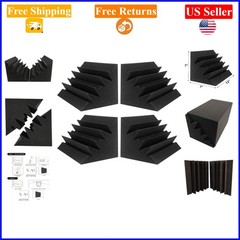 4 Pack 12x7x7 Acoustic Foam Bass Traps Wall Panels for Studios, Home & Theater