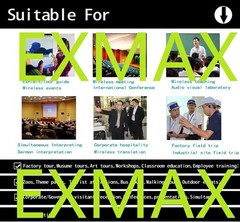 EXMAX ATG-100T 195MHz Wireless Tour Guide System for Travel，Church Translation