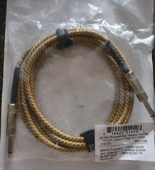 GLS Audio Instument Cable Yellow Brown Tweed 1/4″ to 1/4″ Straight Plug – NEW
