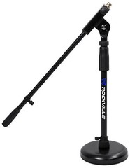 Rockville Podcast Recording Studio Desktop Microphone Mic Stand, Round Base+Boom