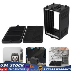 6U Rack Case 10 in Depth Rackmount Flight Case w/ Microphone Storage Compartment