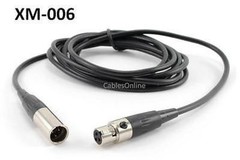 CablesOnline 6ft Mini XLR Male to Mini XLR Female Pro Lapel Microphone Cable