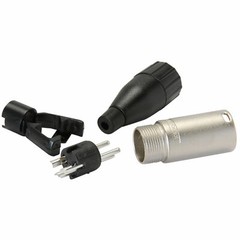 Amphenol AC3M Microphone Male XLR Plug Jack Connector Nickel w/Jaws Cable Clamp
