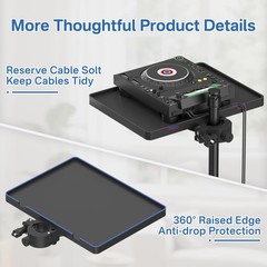 Chunxiao Functional Microphone Stand Tray with Plastic Small Tray, Black